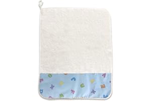 Panini Tessuti, Asciugamano Grande (43x54 cm) Fantasia per asilo e scuola materna- 100% cotone- Made in Italy Set Asilo Da Ricamare per la pappa e la merenda Letterine Azzurro