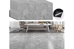 VEELIKE Naklejki na płytki, podłogowe, o wyglądzie marmuru, szare, 30 x 30 cm, 24 sztuki, samoprzylepne, do kuchni, salonu, sypialni
