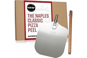 La Vita Pizza Peel, The Naples Classic Pizza Peel with Detachable Wooden Handle | Italian Inspired Pizza Paddle, Essential Pizza Oven Accessories for Home, Garden and Commercial Pizza Ovens