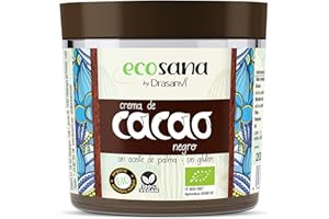 Drasanvi ECOSANA CREMA DE CACAO NEGRO CERTIFICADO BIO by - Ingredientes de procedencia ecológica - SIN aceite de palma - VEGANO - SIN GLUTEN - 200g