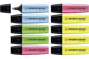 Evidenziatore - STABILO BOSS ORIGINAL - Colormix - 10 evidenziatori - Colori assortiti