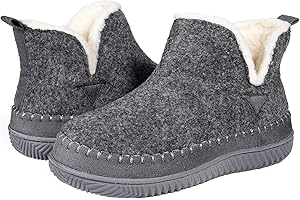Zizor Women's Moccasin Bootie Slippers with Cosy Memory Foam, Ladies' Toasty Slip on House Shoes with Hard Outdoor Indoor Rubber Sole