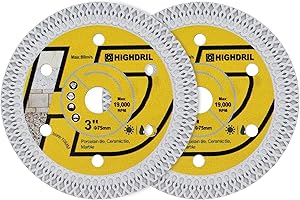 HIGHDRIL Disco Diamantato Gres Porcellanato 75mm - 2pezzi Dischi Taglio per Ceramica Porcellanato Piastrelle Marmo Granito Pietra Artificiale