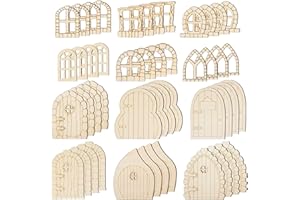HPERU Porta in miniatura, 48 pezzi porte fata in legno porte fate per albero mini finestra fata casa fata kit fata accessori fata a fata, statue di tipo 2