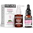 Soulflower Rosemary Essential Oil 15ml & Rosemary Redensyl Hair Growth Serum 30ml with 4% Anagain, 1% Melanogray, Caffeine, Biotin for Hair Growth, Hairfall Control & Healthy Scalp | Pack of 2