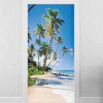 Sticker Porte Trompe-l'œil Bois 83x205cm - Autocollant Mural Vintage