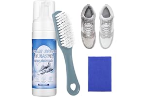 XIEXIENI Limpiador Zapatillas 200ml, Kit Limpieza para Eliminar Manchas, Limpiador Zapatos blancas con Cepillo y Toallas, Limpiador para Zapatillas Blancas, Cuero, Tejido, Lona, Gamuza y Botas