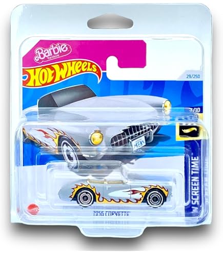 Hot Wheels 1956 Corvette – Barbie The Movie Edition, Short Card, HW Screen Time Serie