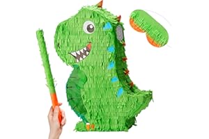 JOYIN Dinosaur Pinata with Plastic Bat and Paper Blindfold, Cinco De Mayo Party, Dinosaur Animal Theme Parties Decorations, Indoor or Outdoor fiesta
