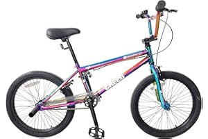 DRB Creed 20" Freestyle BMX, 25-9t Single Speed Gearing - Neo Chrome Jet Fuel