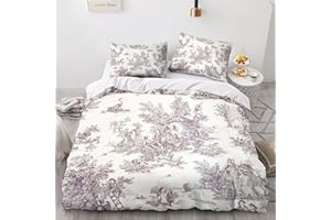 LENTLY Motivo di Toile De Jouy Set Di Biancheria Da Letto Per Stampa 3D, Stampa Copripiumino Biancheria Da Letto Per Ragazzi E Ragazze Double（200x200cm）