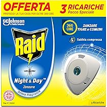 Raid Night & Day Ricambio Anti Mosche, Zanzare E Formiche – Confezione Da 2