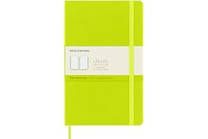 Moleskine - Classic Notebook, Taccuino con Pagine Bianche, Copertina Rigida e Chiusura ad Elastico, Formato Large 13 x 21 cm, Colore Verde Limone, 240 Pagine