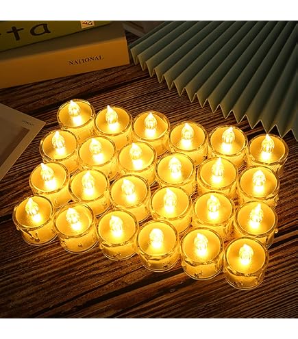 Lot De 25 Bougies Chauffe-plat LED - Flamme Vacillante Réaliste - Lumière Jaune Chaude - Sans Flamme, Sécurité - Pour Décoration Noël, Mariage