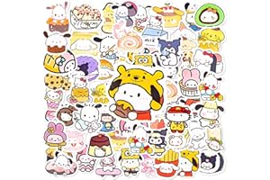 AINVLIYA San-ri Stickers, Waterproof Anime Stickers for Skateboard, Cartoon Stickers, Vinyl Stickers for Children, Teenagers, Adults, Boys, Laptop, Guitar Photo Album, Car, Motorcycles, Bicycle, Pack of 60