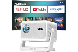Smart Mini Beamer [Kompatibel mit Netflix] Autofokus /6D Trapezkorrektur 800ANSI WiFi6 Bluetooth Beamer Klein Full HD 1080P, VISSPL Unterstützt 4K Video Projector,Handy Projektor für Heimkino/Outdoor