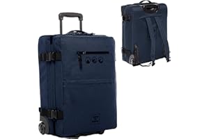 SONS OF ALOHA Backpacker Rucksack mit Rollen 3 in 1 - Handgepäck Koffer Kane Hybrid Backpack-Boardgepäck mit Rollen, 55 x 40 x 20 cm - wasserabweisend recyceltes PET, Ocean-blau