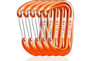 Txeouse Moschettone, 5Pezzi Moschettoni Arrampicata 7075 Alluminio Ultralight 12KN (1200 KG),D Forma, per Alpinismo, Amaca, Campeggio, Backpacking, Escursionismo(Scelta di 5 Colori)