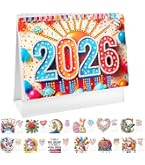 Generisch Diamond Painting Calendrier De Table 2026 12 Mois, Calendrier 2026, Calendrier De Bureau à Poser, 25 X 20,5 X 9 Cm, Cadeau Pour Les