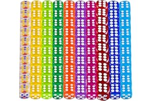 QUNKUN 100 Stück Würfel Set, Sechsseitiger Würfel, 6 Seitige Würfel Bunt Set, Spielwürfel für Tischkartenspiele, Würfelspiel, Würfel Bunt Glitzer, Durchscheinende Polyedrisch Würfel Spiel Party (100pcs)