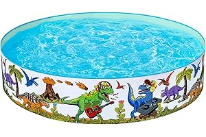 Bestway | Basen z Dinozaurami Dla Dzieci, Nadmuchiwany Naziemny, Zewnętrzny Ogrodowy, 183 cm x 38 cm