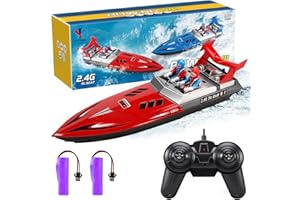 OBEST High Speed Remote Controlled Boat, Electric RC Speedboat, 2.4G Anti-Interference Yacht Model, USB Charging, Suitable for Children and Adults' Water Toys