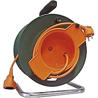 EMOS Garten-Kabeltrommel 25m, Schuko Verlängerungskabel auf der Trommel, mit Überhitzungsschutz und Kabelhalterung