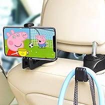 Donubiiu Auto Kopfstützenhalterung 2-in-1 - Haken Mit Handyhalter Für Rücksitze