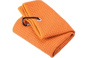 PATIKIL Golf Serviettes, Tri- Plier Grille Texture Serviettes Doux Fibre Forte Eau Absorption avec D Agraffe pour Golf Amoureux