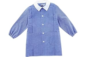 La Primula Verde, Grembiule asilo da Bambino, Maschio, Quadretto bianco/azzurro, dai 2 ai 8 anni, con Logo e Senza Logo, A Parte Sacca Cotone Asilo, Taglia Unica (37x33 cm)