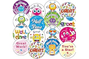 PRIMARY TEACHING SERVICES LTD 300 Mixed Scented Smelly Well Done Great Brilliant Youre A Star Motivational Childrens Pupils Teachers School Praise Reward Stickers Value Pack 25mm Primary Teaching Services