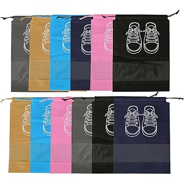 10 Sacs à Chaussures De Voyage, Grand Porte-Chaussures à Cordon, Économiseur D'Espace Avec Coutures Transparentes