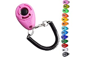 DogCatz Dog Puppy Teardrop Clicker Training, Train Your Pet Dogs and Cats in Obedience (Pink)