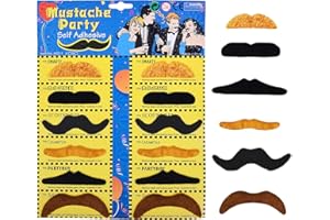 RENKE 12 pcs Fake Moustache,moustache fancy dress,stick on moustache,Self-Adhesive Novelty Mustache for Adults Masquerade Party Favor Birthday party,Costume and Performance