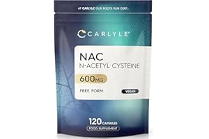 NAC Supplement N-Acetyl-Cysteine 600mg | 120 Vegan Capsules of Nac N-Acetyl-Cysteine | Amino Acid Free Form Formula | by Carlyle