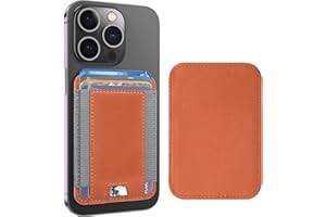 XIXKOLYU® Magnetic Card Wallet Holder for Apple Magsafe, magnetyczny uchwyt na karty Magsafe do iPhone 12/13/14 Magsafe Wallet, Mag-Safe Leather Wallet, pomarańczowy, L