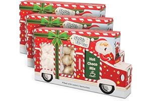 SWEET BUDDIES Becky´s Santa´s Express 3x125g - Süßer Weihnachts-Truck mit Trinkschokolade, Marshmallows & goldenen Schoko-Pralinen - Weihnachtsmann-Edition - Für einen gemütlichen Winterabend in der Weihnachtszeit
