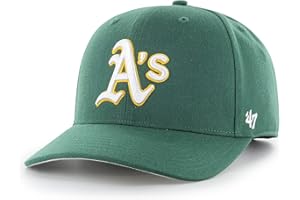 47 MLB Oakland Athletics Cold Zone MVP DP Unisex Baseball Cap, Snapback, White Logo, Colour Dark Green