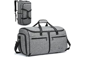 TUGUAN Kleidersack Reisetasche Herren, 58L Anzugtasche Handgepäck Business mit Schuhfach & Rucksackfunktion, 3 in 1 Große Kleidertasche Anzugsack Reise Tasche Damen, Grau