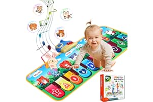 JERRYVON Alfombra Musical para Bebé con 8 Animales, Juguetes Niños 1 2 Años, Alfombra Piano Bebe Juguetes Montessori Alfombra Musical Bebe 1 Año Juegos Educativos Regalos Cumpleaños Niños Niñas 1 2 3 Año