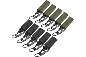 Kyrio Mosquetón táctico para colgar cinturón Molle, correa de hebilla, clip de mochila, cinta de llavero, mosquetón de engranaje, hebilla para colgar, llavero para acampar al aire libre, senderismo