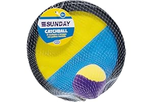 ODS - Sunday Catchball Raquettes 2 Raquettes à Déchirure et Boule Douce, Diamètre 19,5 cm, Plage Enfants et Jeux de mer, 47105