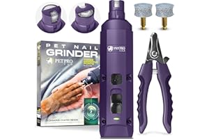 PETPROVED Krallenschleifer für Hunde mit LED-Licht Krallenschleifer Hund Krallenfeile für Hunde Krallenschleifer Krallenschere Hund Hundekrallenkürzer Hundefeile Krallen Nagelfeile Elektrisch