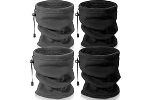 Bencailor 4 Stück Unisex Polar Fleece Halswärmer Winter Schlauchschal Thermo Multifunktionstuch für Männer Frauen