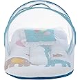 superminis Digital Print Cotton Bedding Set Thick Base Foldable Blue With Mosquito Net And Head Pillow - Zip Closure (Sky Blue, 0-12 Months, Single Size), Baby