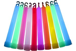 GLOWTOPIA 6 inch Premium (15mm) Glow Sticks (10 Pack, Mixed)