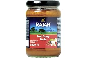 Rajah Currypaste – Scharfe Gewürzpaste für authentische Curry-Gerichte – Ideal zum Würzen von Fleisch, Fisch oder Gemüse – 3 x 300 g