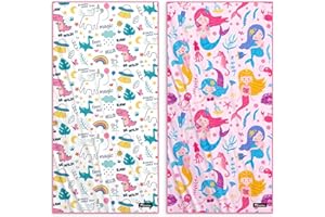 Diveblues 2 Stück Strandtuch Kinder, Mikrofaser Handtuch Schnell Trocknende, Leicht & Kompakt Badetuch Saugfähig, Kinderfreundlich und Sandfrei groß Saunatuch