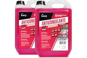 LUCCY Anticongelante Coche 10% Protección -5ºC Rojo - 10 Litros - Líquido Refrigerante Profesional para Vehículos Fórmula Orgánica Long Life