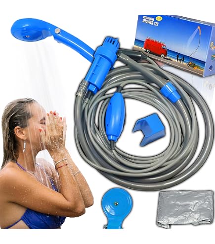 Comet – Kit Doccia Portatile 12V Con Pompa Sommergibile - Ideale Per Auto, Campeggio, Van - Funzione Impulso E Continuo - 4